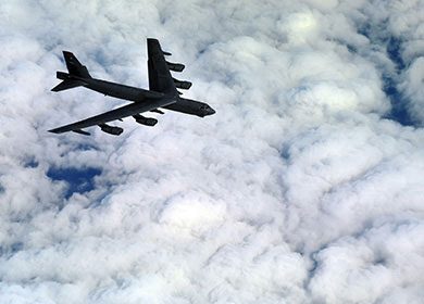 A B-52 Stratofortress from the 23rd Bomb Squadron, Minot Air Force Base N.D. Courtesy of U.S. Air Force Staff Sgt. Andy M. Kin.